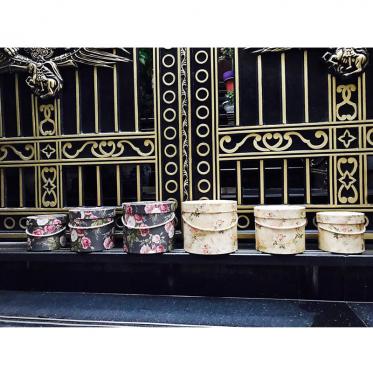 Hộp tròn hoa hồng